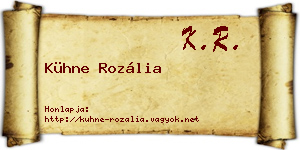 Kühne Rozália névjegykártya